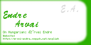 endre arvai business card